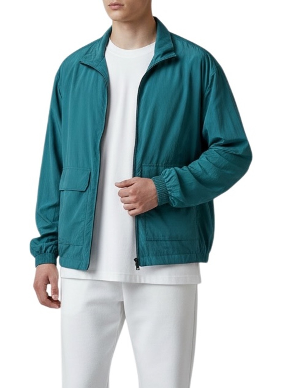 Zara Men's Zip Lightweight Jacket Teal